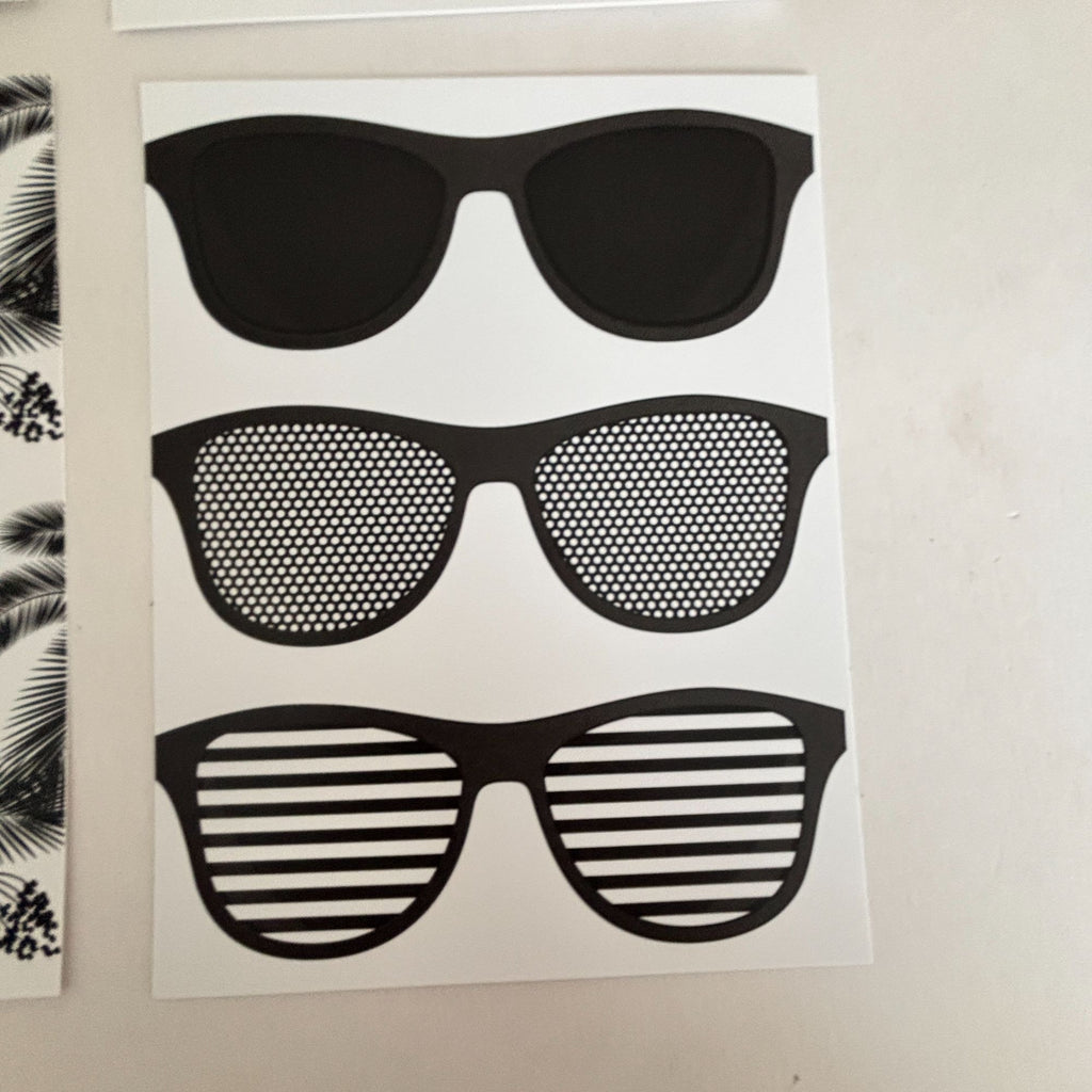 Beach Bum Card Panels Set Tropical Palm Beach Cardmaking A2 Size Foil Ready Summer