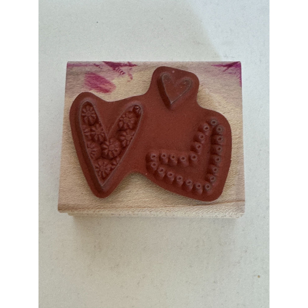 Stampin Up Rubber Stamp Trio of Hearts Love Card Making Crafts Valentines Day