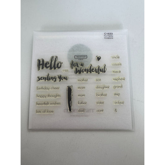 CTMH My Acrylix Acrylic Stamp Set For Family Relationships Mom Son Brother C1633