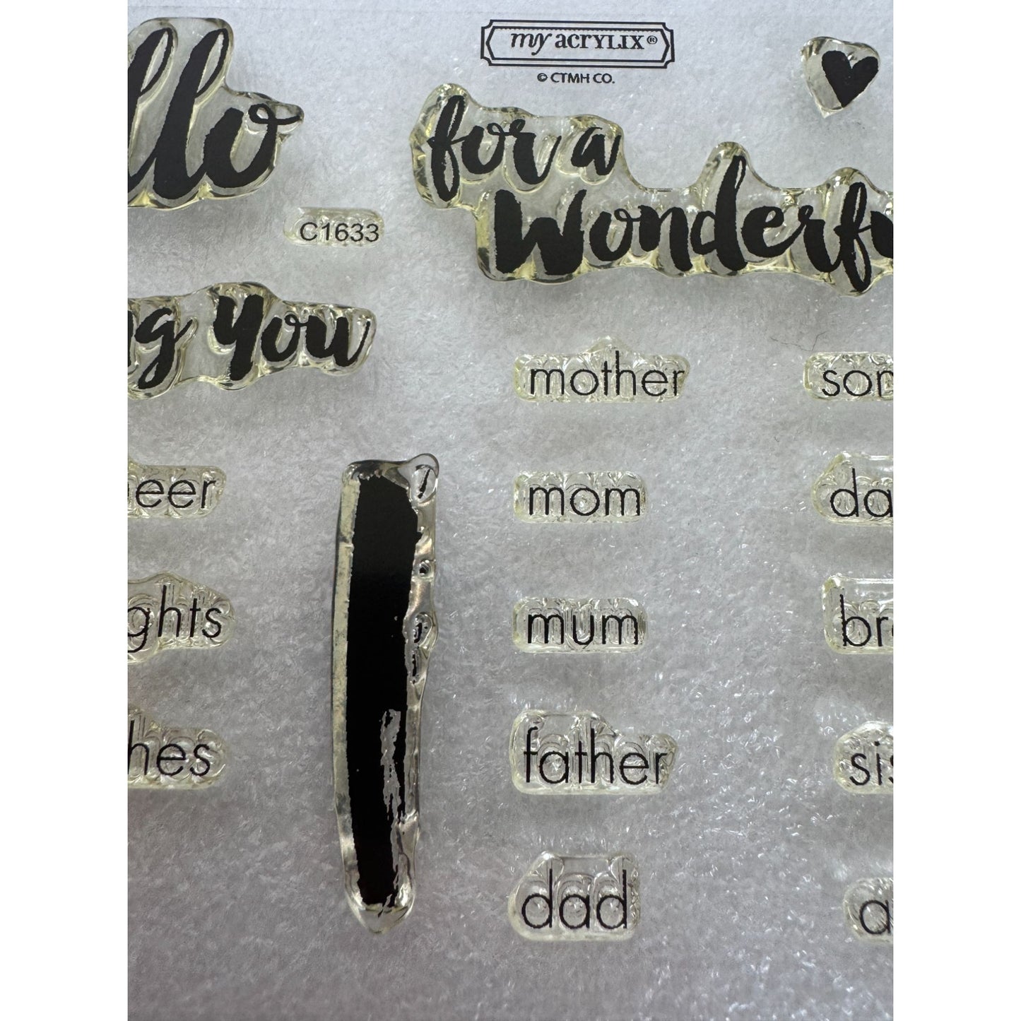 CTMH My Acrylix Acrylic Stamp Set For Family Relationships Mom Son Brother C1633