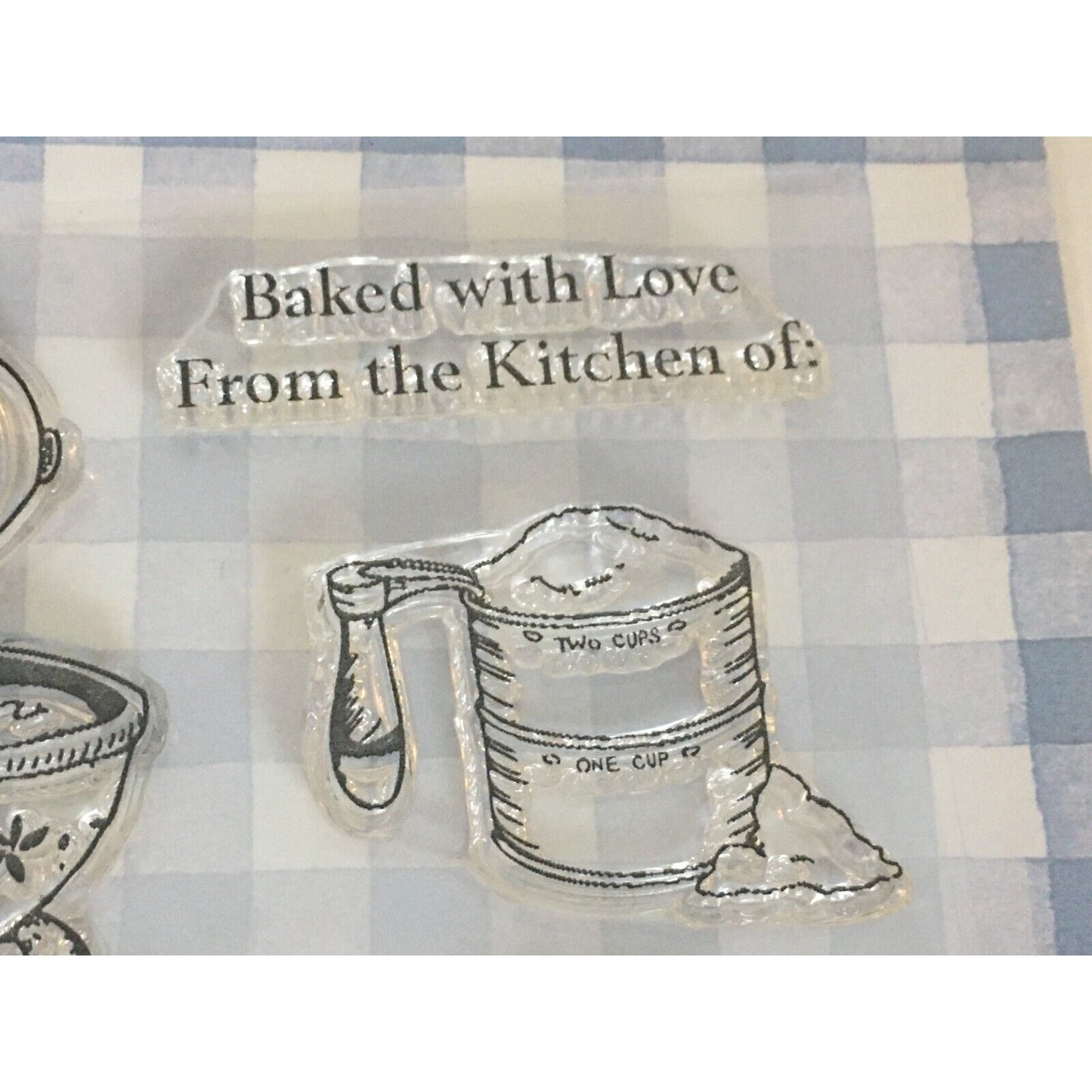 Gooseberry Patch Clear Stamps Cookbookin Baked with Love Baking Sweet Memories