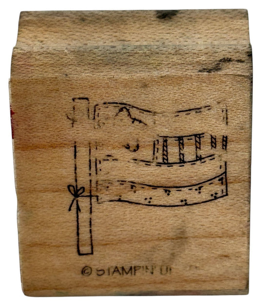 Stampin Up Rubber Stamp Quilted Flag Country Style Patchwork Card Making Craft