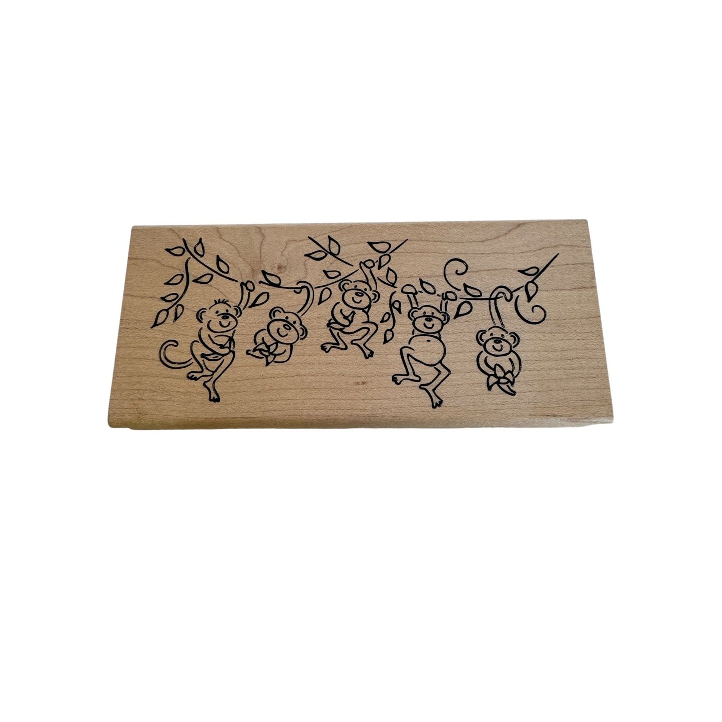 DeNami Design Rubber Stamp Happy Monkeys Tropics Jungle Bananas Fun Humor Animal