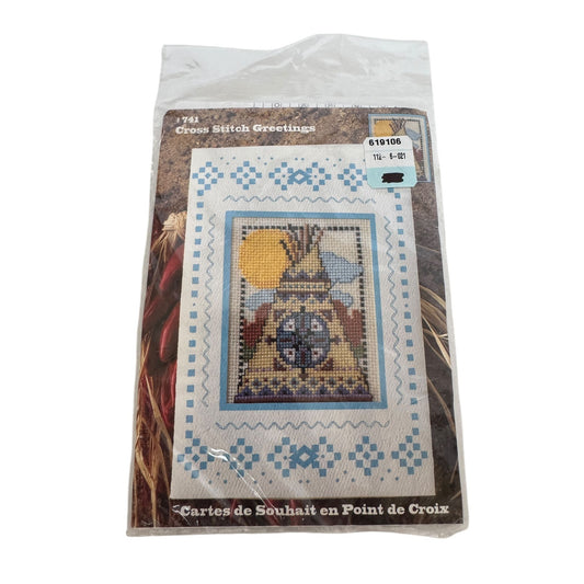 Design Works Crafts Cross Stitch Kit Southwestern Teepee Tent Greeting Card 741