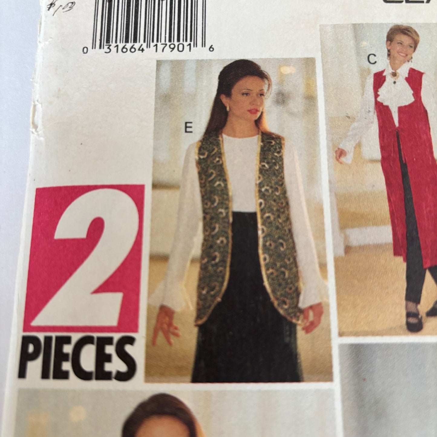 Butterick Sewing Pattern 3156 Long Vest Duster L-XL Boho 90s Fashion Vtg 1993 UC