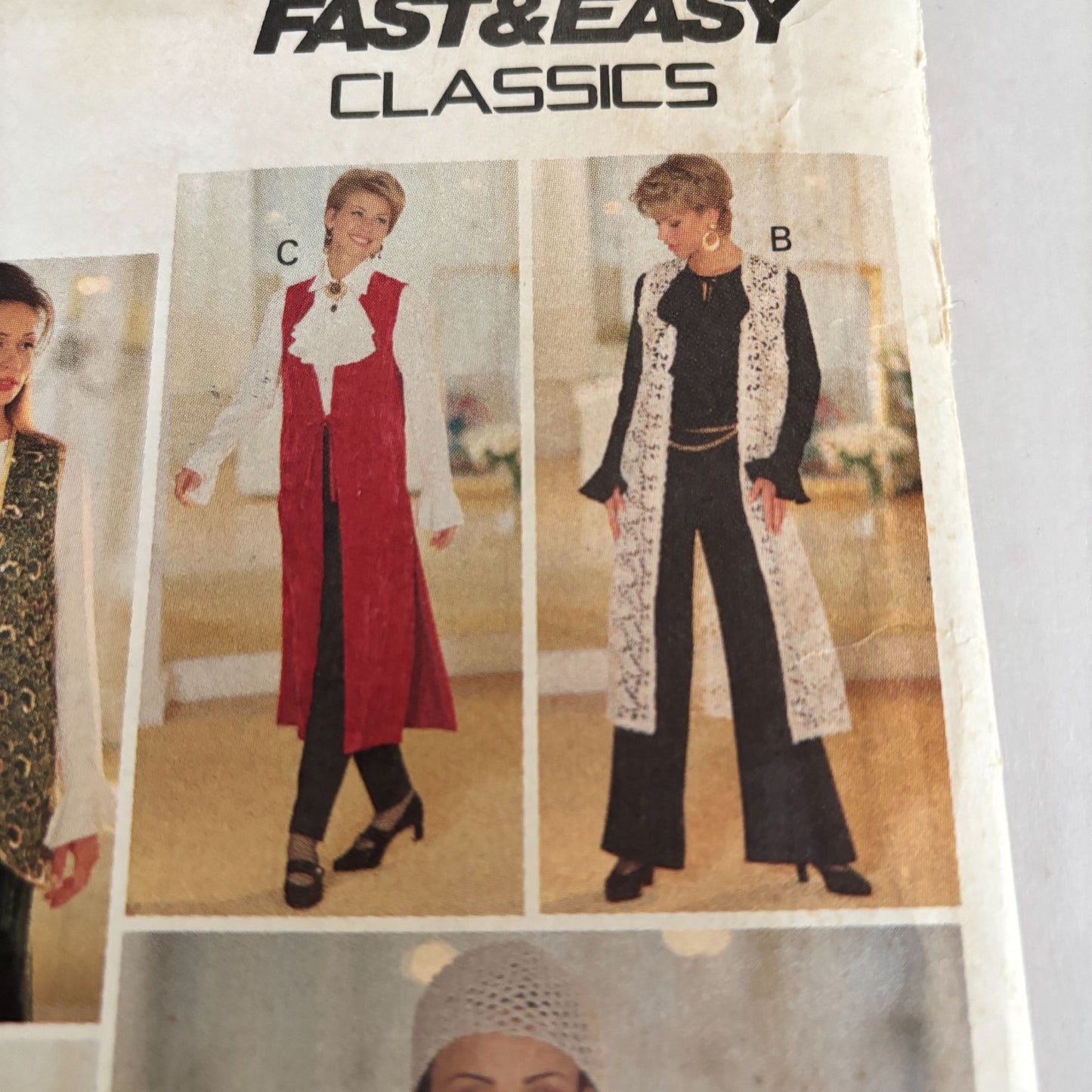 Butterick Sewing Pattern 3156 Long Vest Duster L-XL Boho 90s Fashion Vtg 1993 UC
