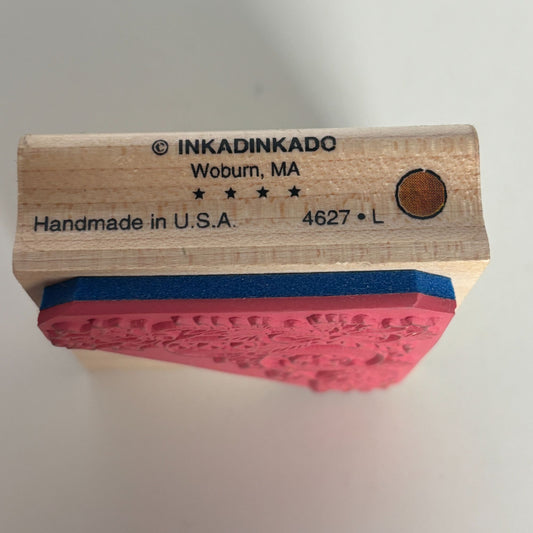 Inkadinkado Rubber Stamp Christmas Ornament Corner Holly Berries Berry Holidays