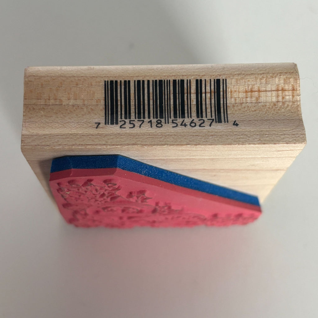 Inkadinkado Rubber Stamp Christmas Ornament Corner Holly Berries Berry Holidays