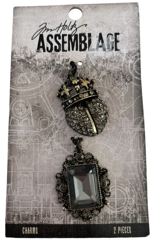 Tim Holtz Assemblage Charms Set Regal Crown Pendants Jewelry Crafts Mixed Media