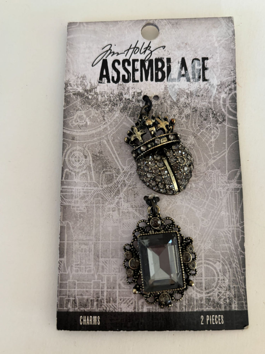 Tim Holtz Assemblage Charms Set Regal Crown Pendants Jewelry Crafts Mixed Media