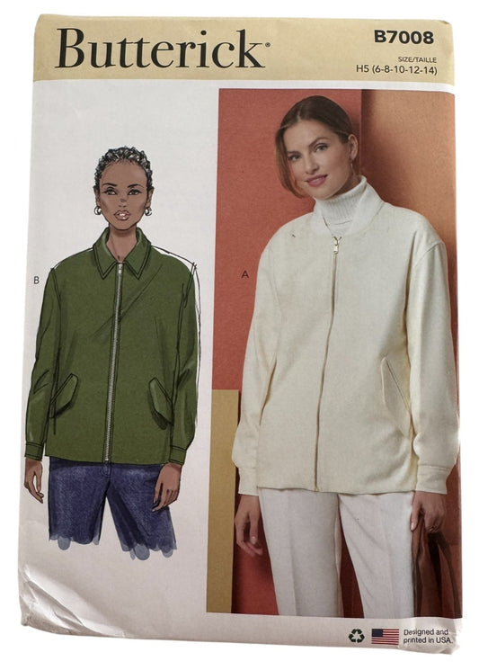 Butterick Sewing Pattern B7008 Misses Jackets Fall Outerwear Winter 6-14 Uncut