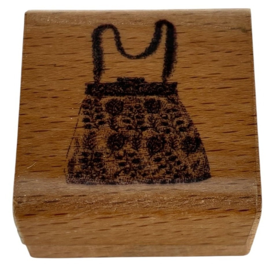 Purse Wood Rubber Stamp Bag Handbag Fashion Girlfriends Friendship Card Making