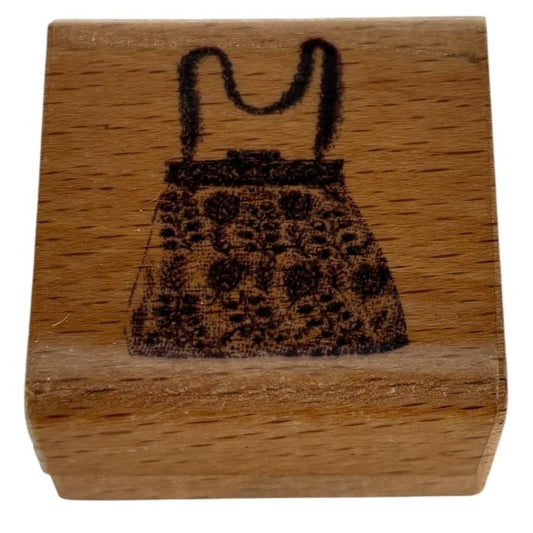 Purse Wood Rubber Stamp Bag Handbag Fashion Girlfriends Friendship Card Making