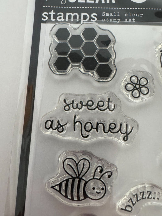 Hero Arts Clear Stamp Set Bee Honey Pot Beehive Sweet Honeycomb Small 3 x 4 Inch