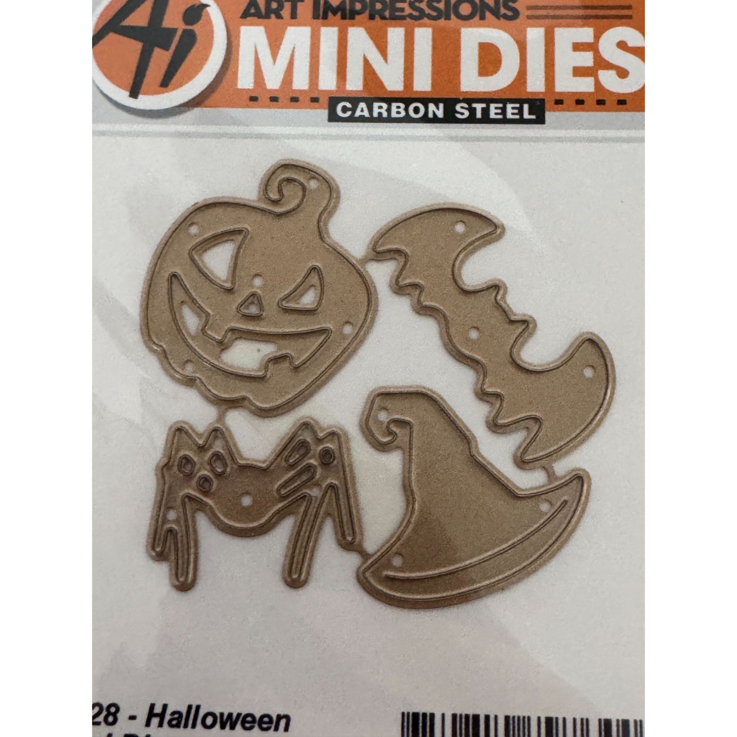 Art Impressions Halloween Mini Dies Pumpkin Bat Witch Hat Spider Cardmaking Paper Crafting