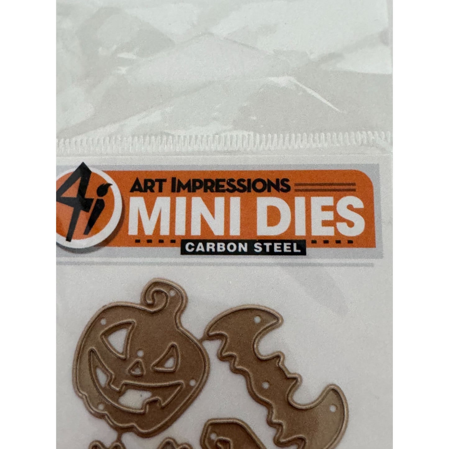 Art Impressions Halloween Mini Dies Pumpkin Bat Witch Hat Spider Cardmaking Paper Crafting