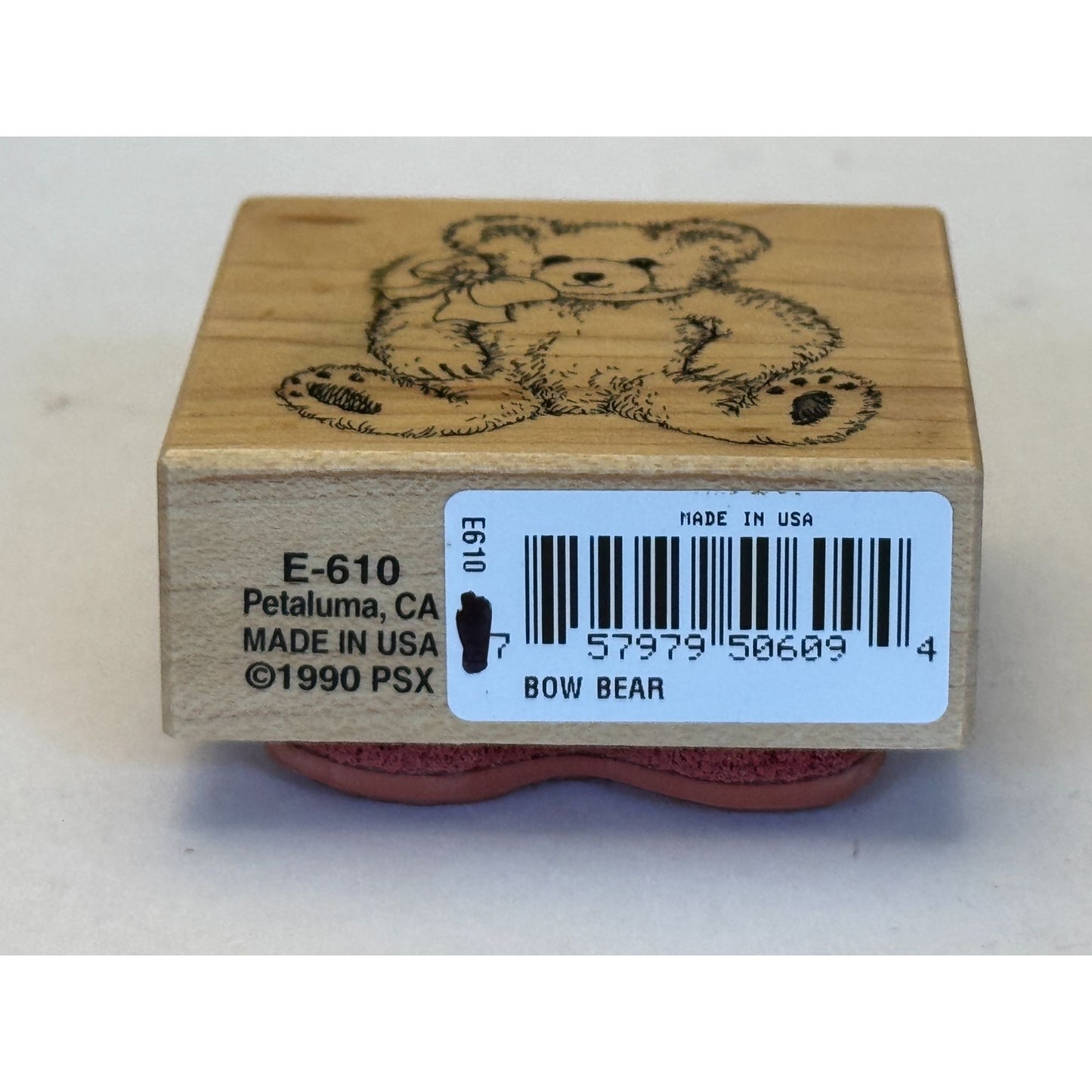 PSX Rubber Stamp Bow Bear Teddy Stuffed Animal Smile Toy Card Making E610