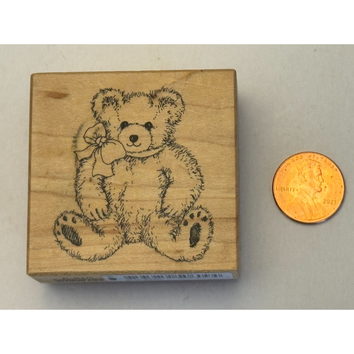 PSX Rubber Stamp Bow Bear Teddy Stuffed Animal Smile Toy Card Making E610