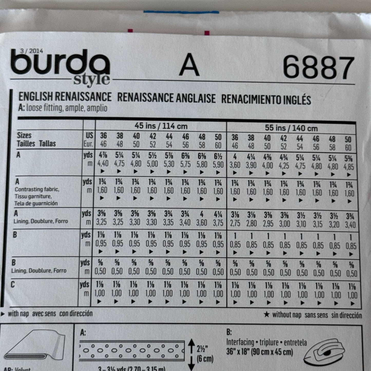 Burda Sewing Pattern 6887 English Renaissance Coat Mens Costume Tudor Elizabethan LARP 36-50 Uncut