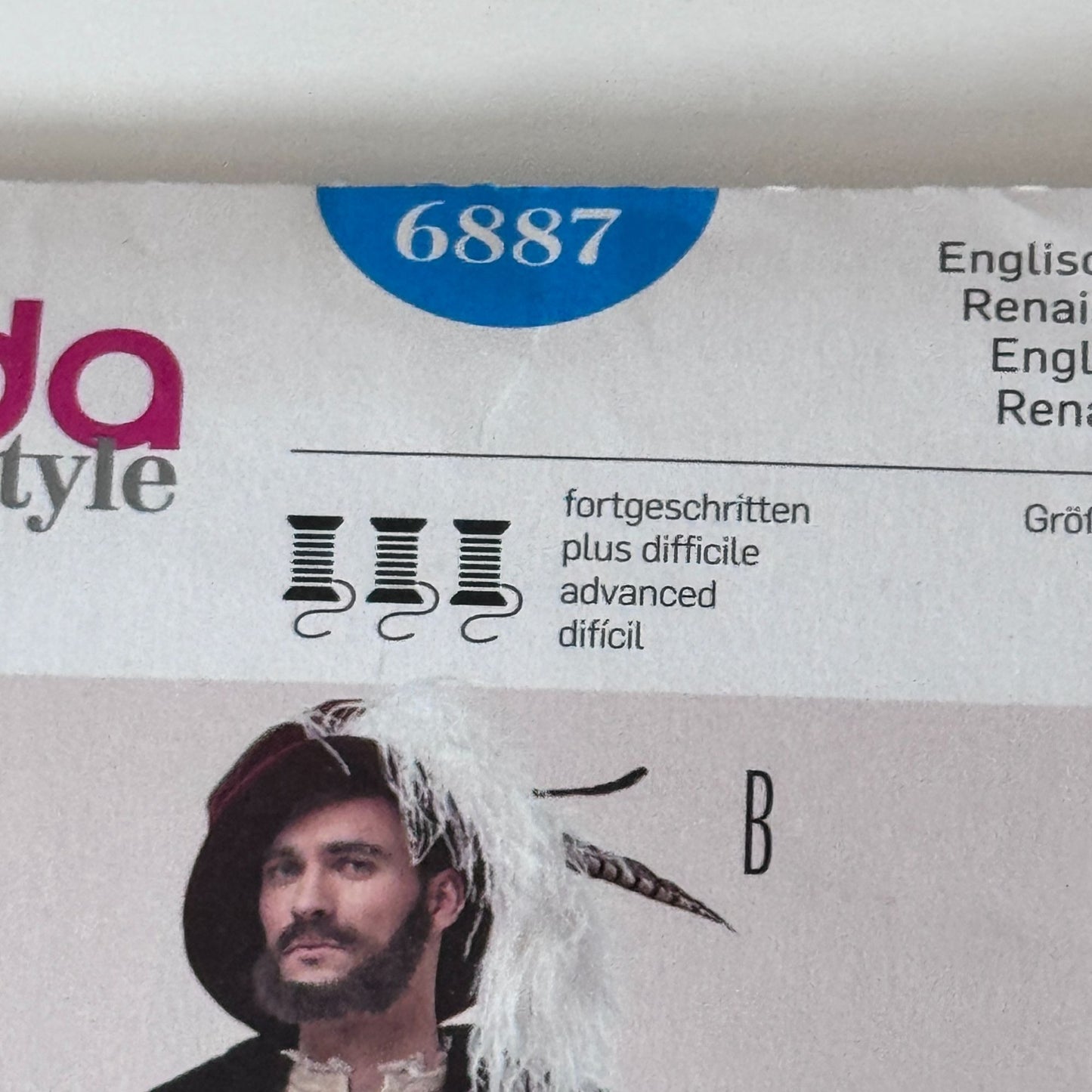 Burda Sewing Pattern 6887 English Renaissance Coat Mens Costume Tudor Elizabethan LARP 36-50 Uncut