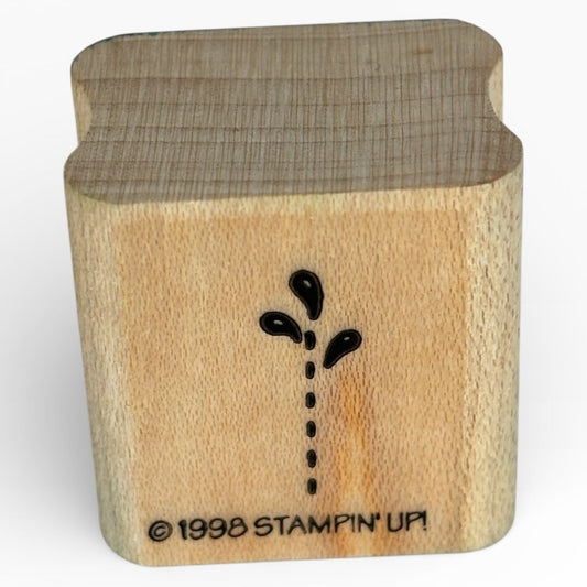 Stampin Up Rubber Stamp Sprout Dotted Vertical Stem Teardrop Shaped Petals Craft