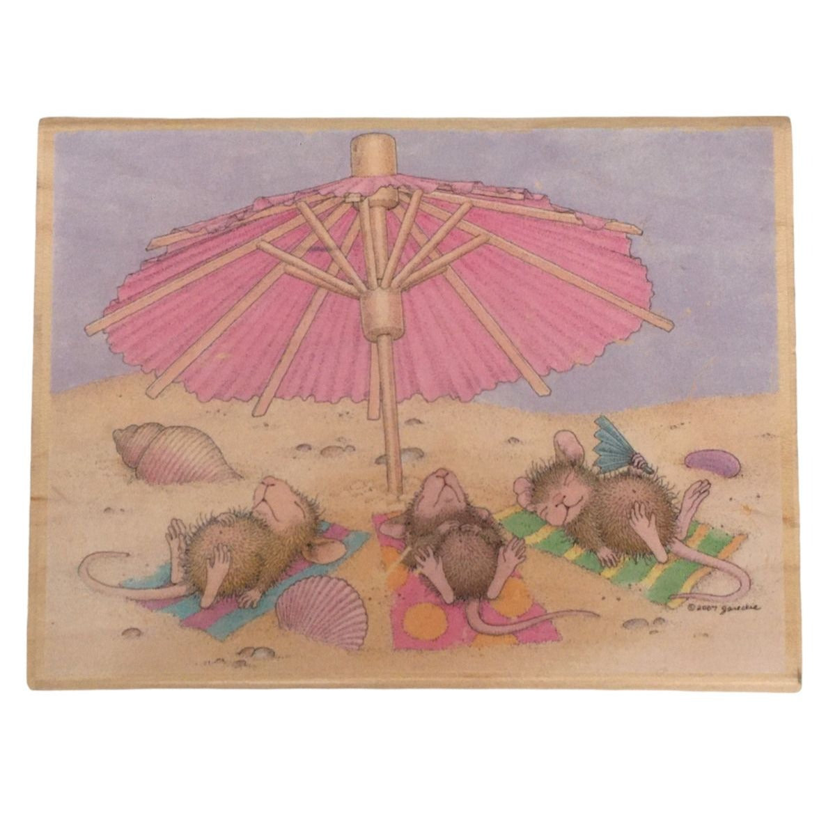 Stampabilities Rubber Stamp House Mouse Beach Bums Amanda Muzzy Mudpie Umbrella