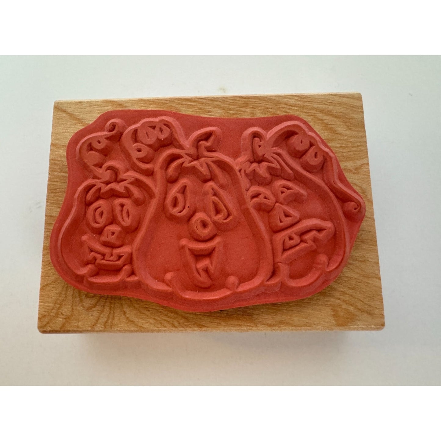 Canadian Maple Collections Rubber Stamp Halloween Pumpkin Trio Jack-O-Lanterns