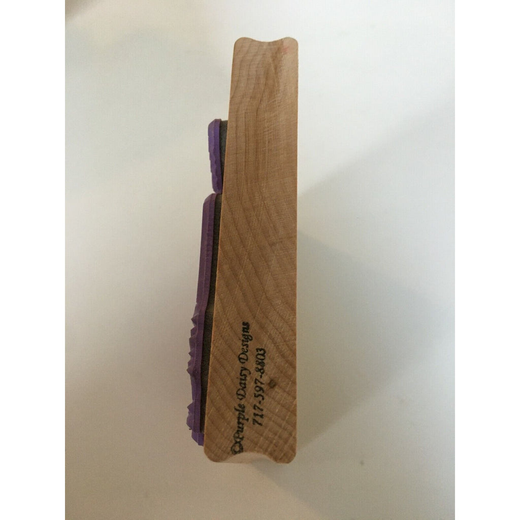 Purple Daisy Designs Rubber Stamp Christmas Tree Cabin in Woods Snowshoes Winter