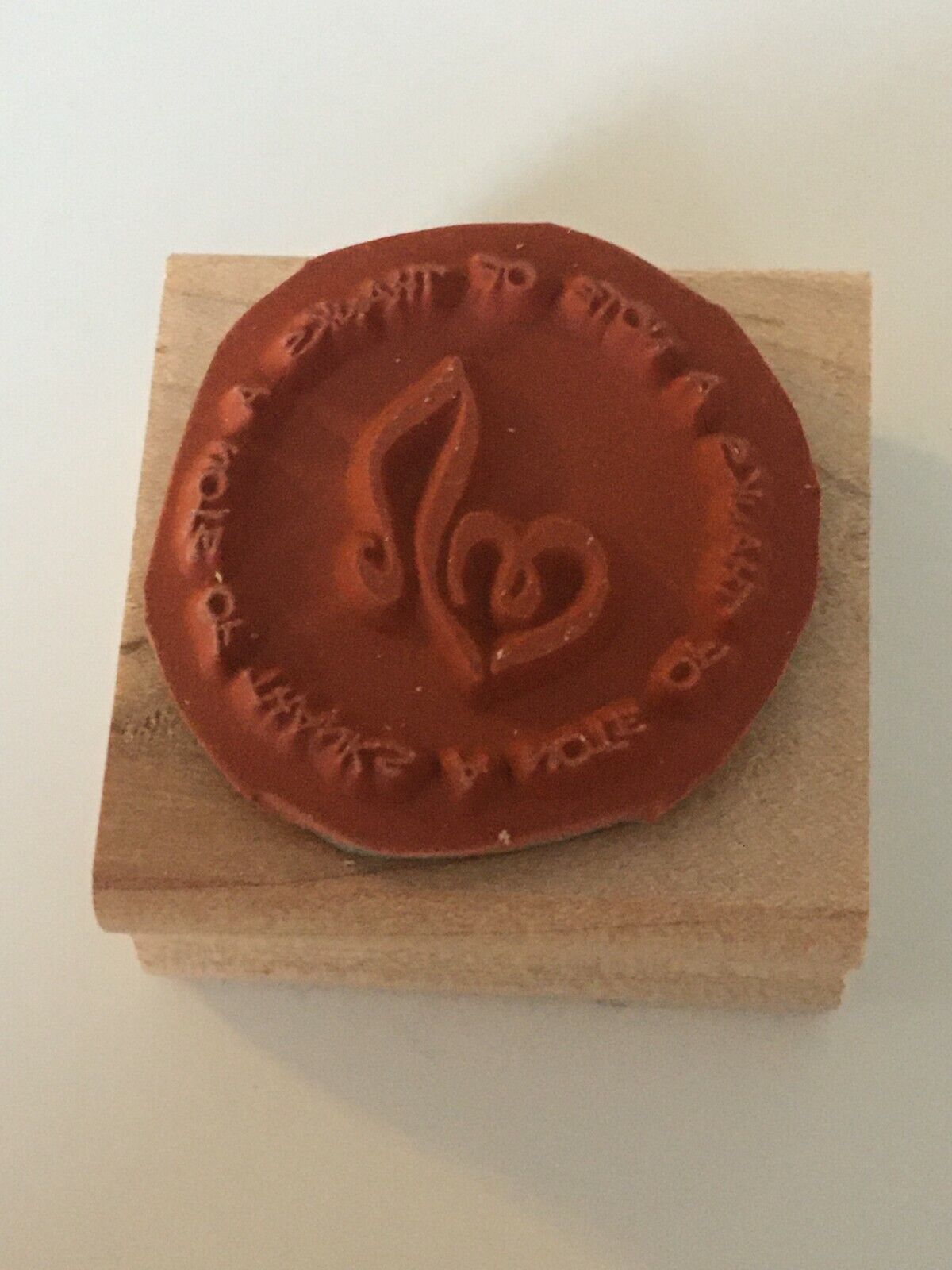 Stampin Up A Note of Thanks Rubber Stamp Music Heart Circle Card Making