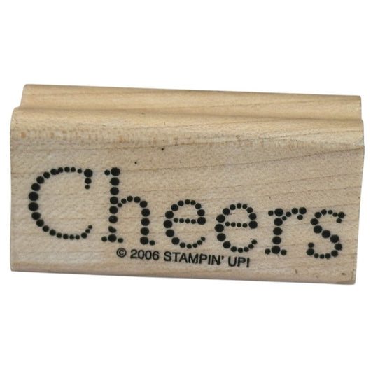 Stampin Up Rubber Stamp Cheers Cardmaking Words Sentiment Crafting Scrapbooking