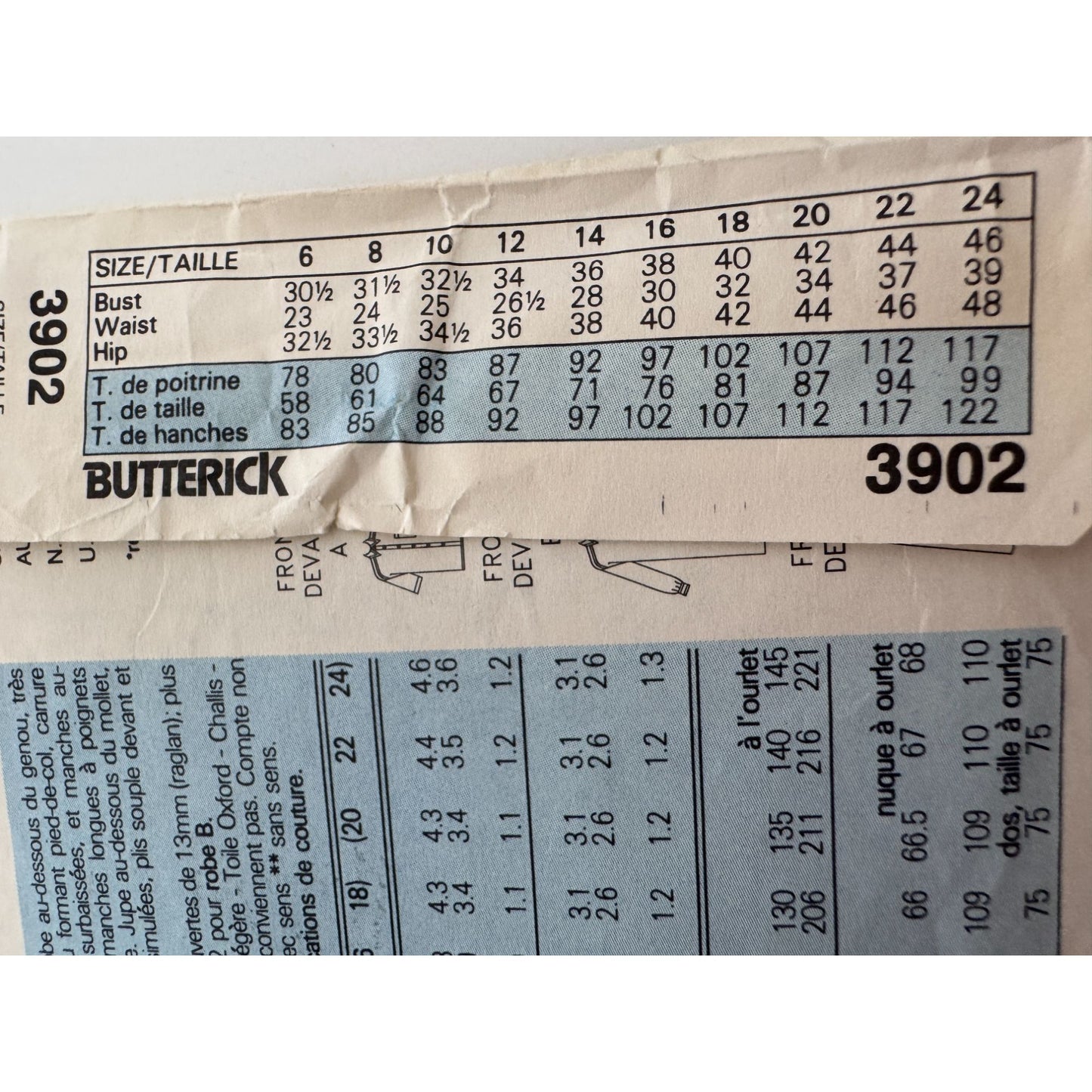 Butterick 3902 Sewing Pattern Dress Top Skirt Misses Sizes 14-18 Easy Uncut Vintage Style