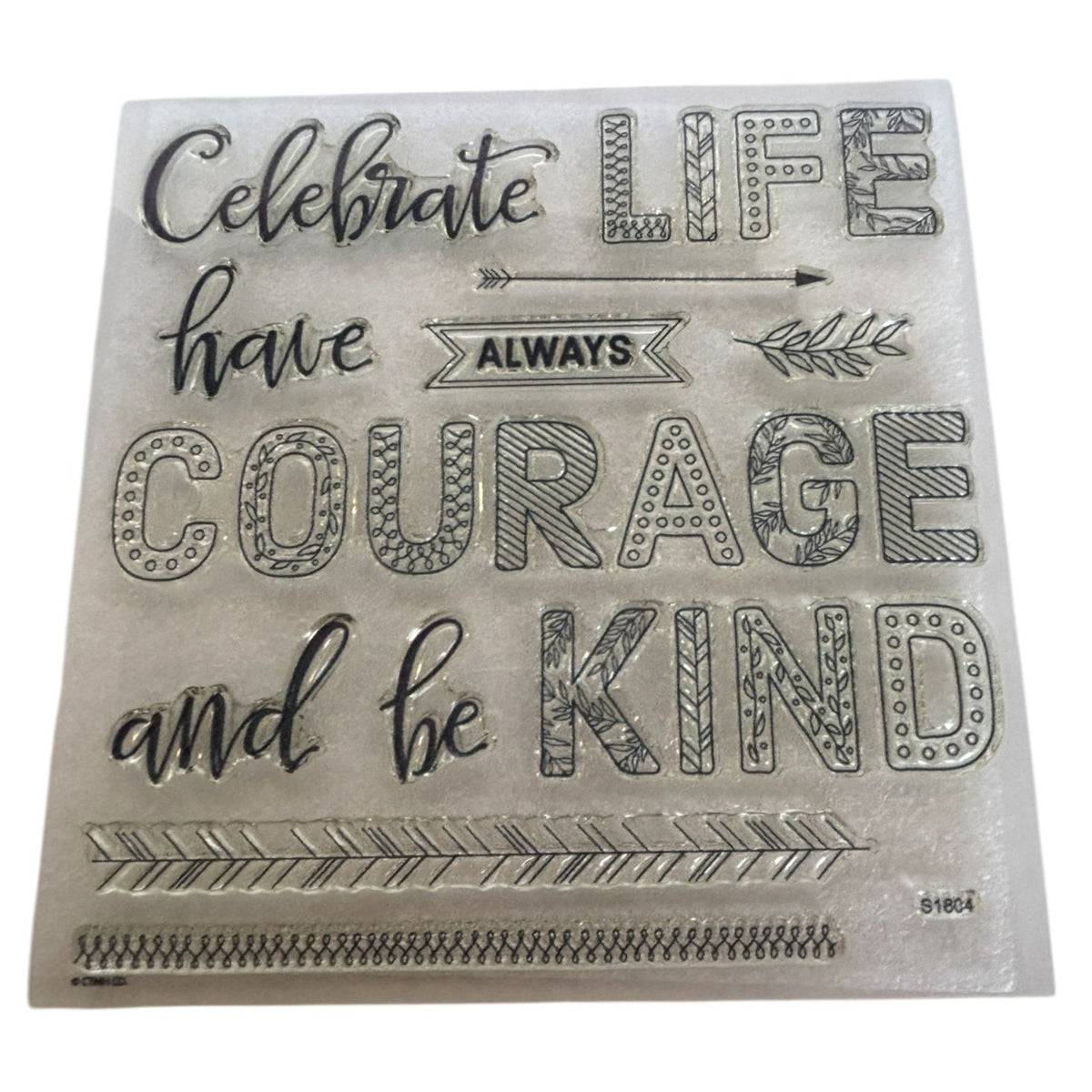 CTMH Acrylic Stamps Color Your Life Always Have Courage and Be Kind My Acrylix