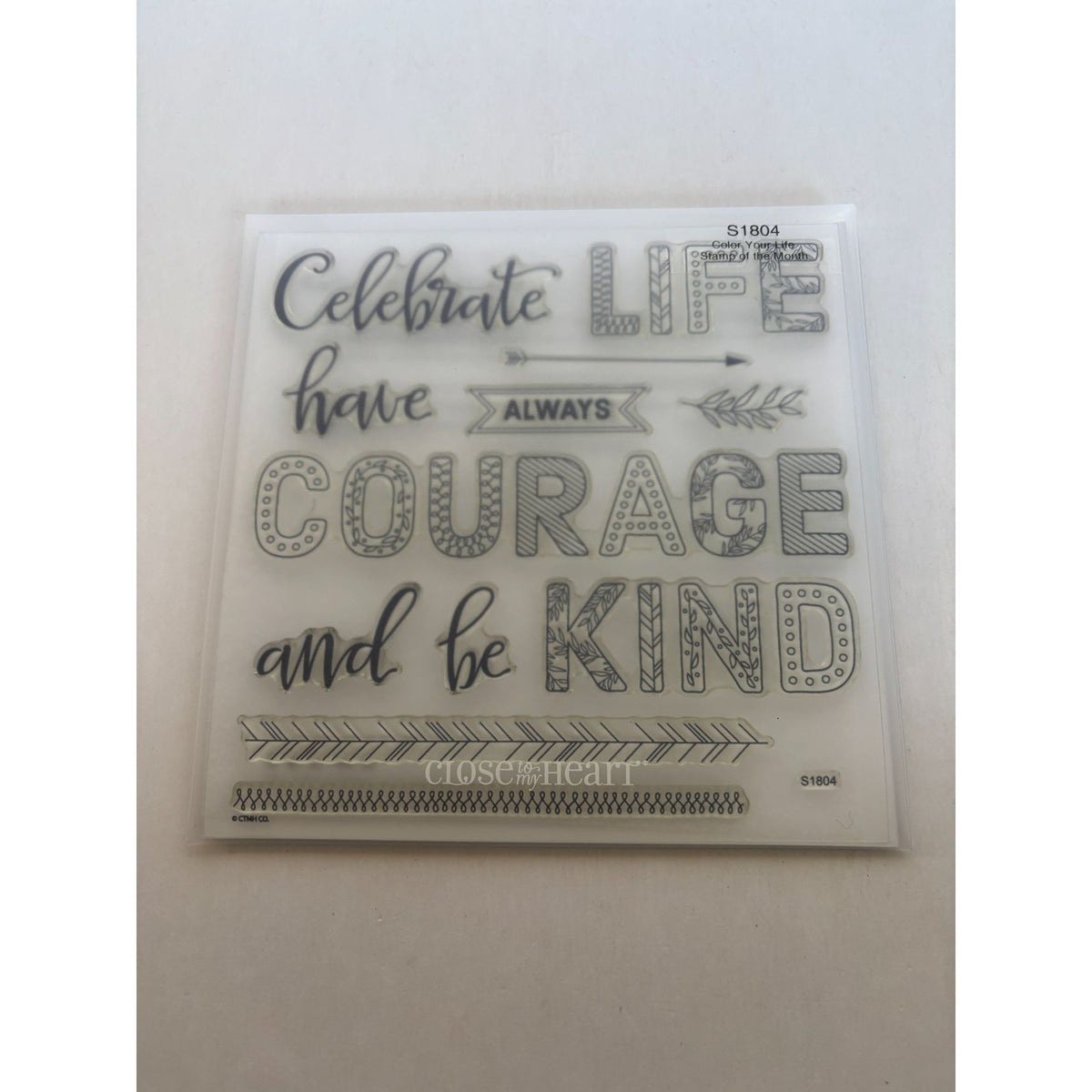 CTMH Acrylic Stamps Color Your Life Always Have Courage and Be Kind My Acrylix