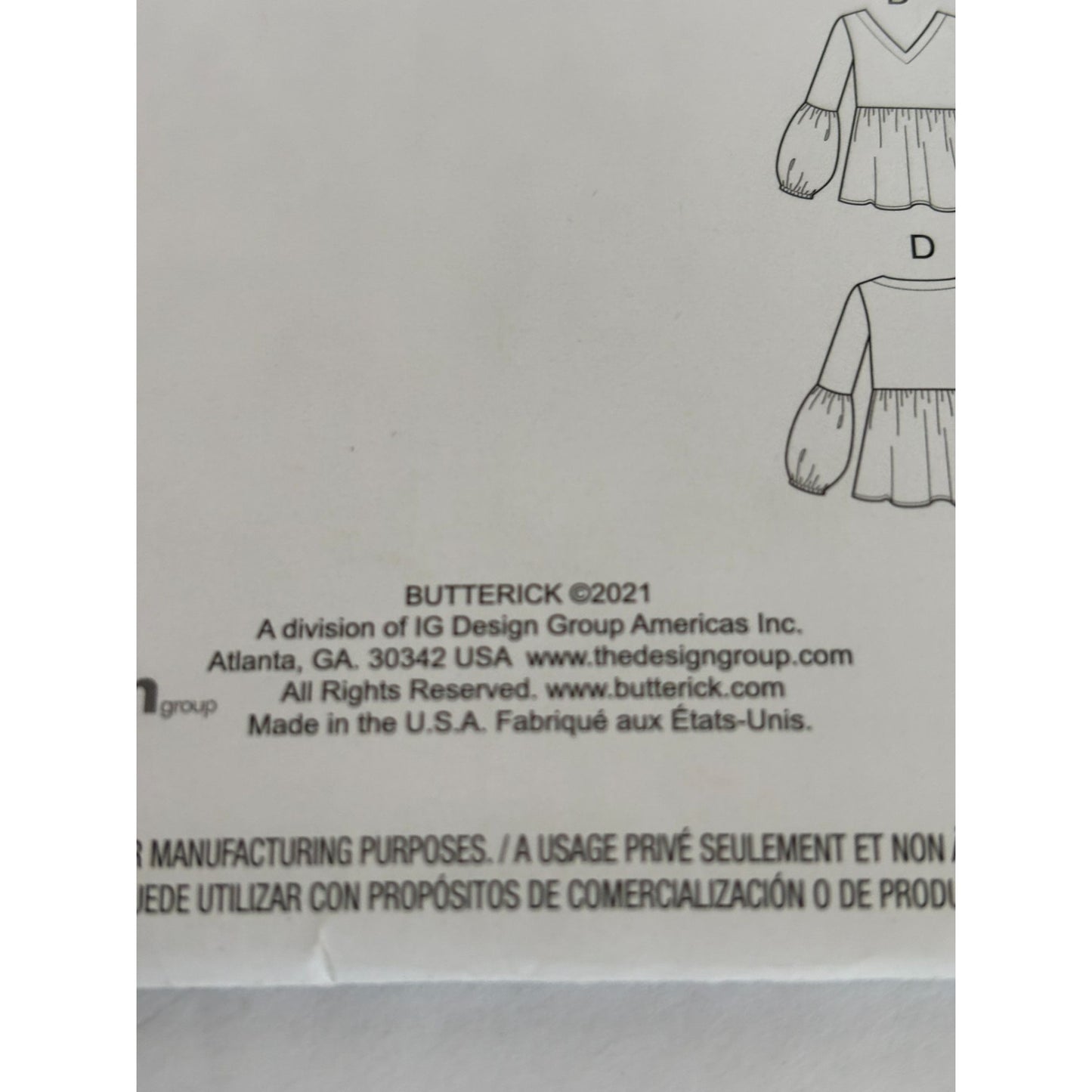 Butterick Sewing Pattern B6486 Tunic Top Peplum Shirt Blouse Bell Sleeve UC 4-14