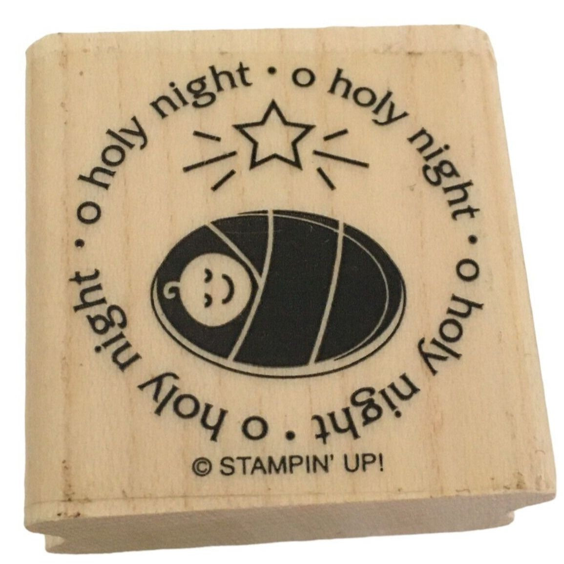 Stampin Up Rubber Stamp O Holy Night Baby Jesus Christmas Gift Tag Card Making