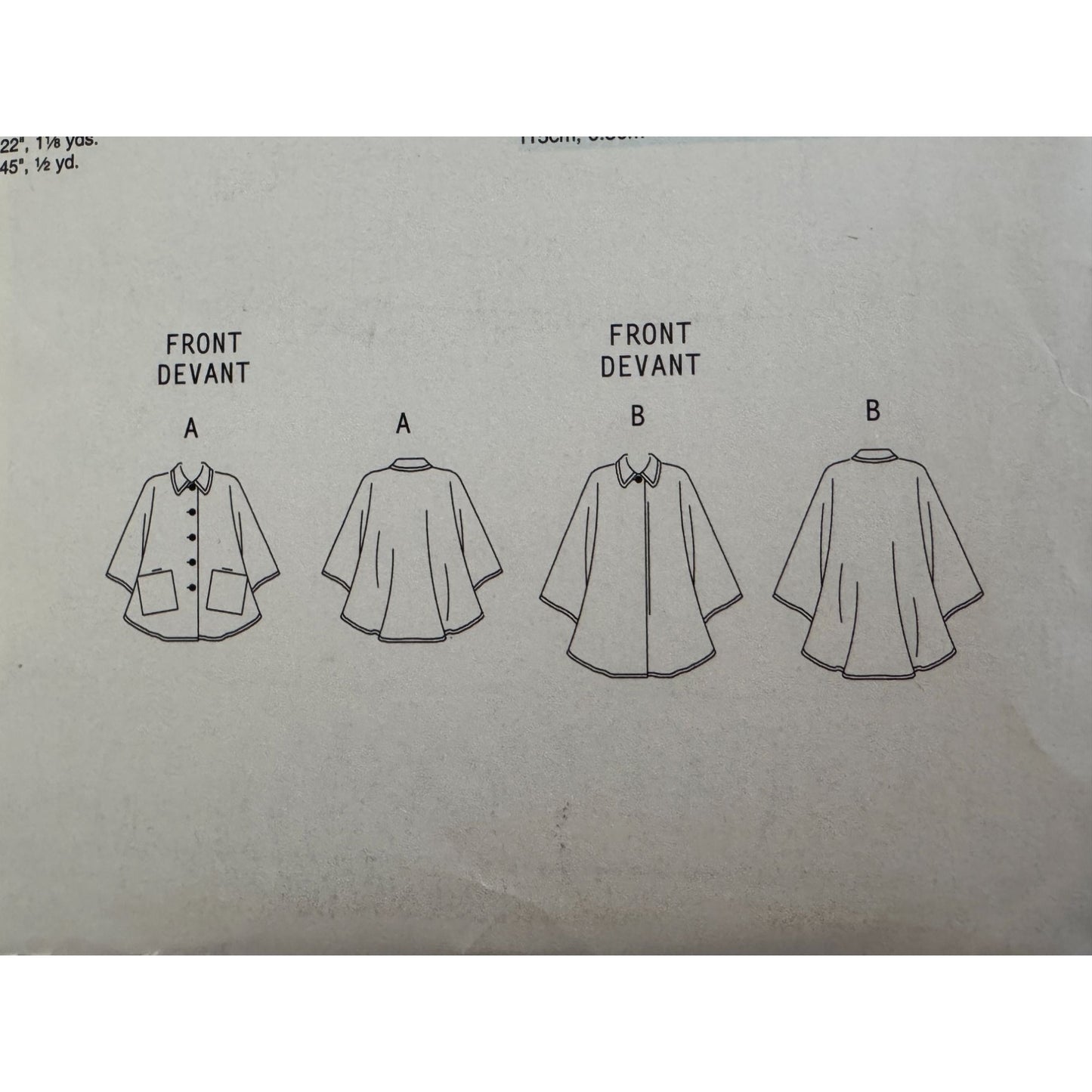 Butterick B4834 Poncho Sewing Pattern Uncut Cape Fleece Jacket Easy L XL 16-22