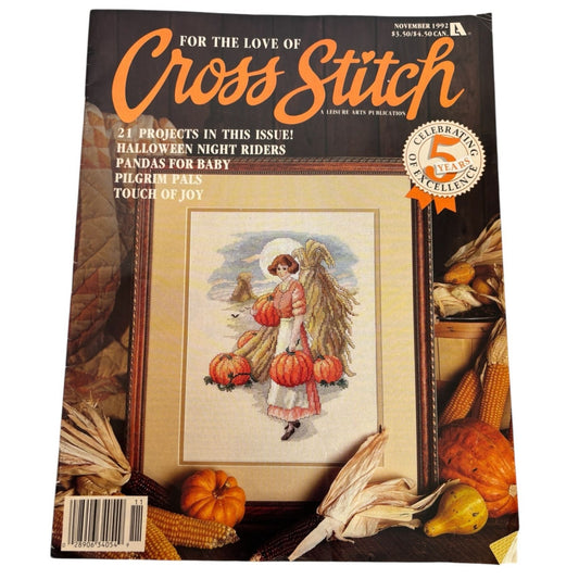 For The Love Of Cross Stitch Magazine November 1992 Patterns Halloween Witch