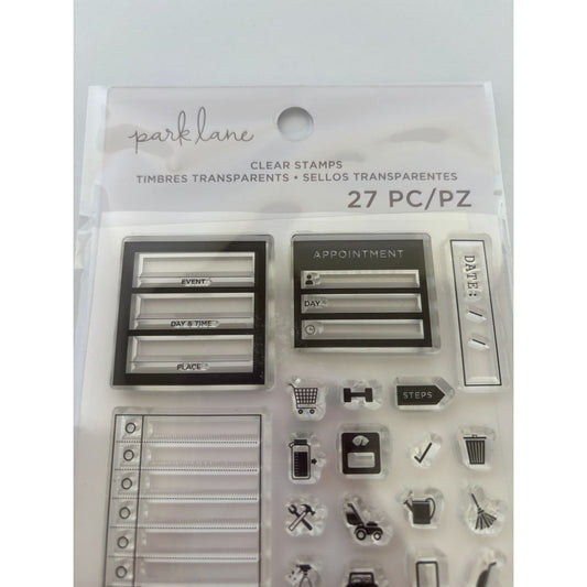 Park Lane Clear Stamps Acrylic Planner Calendar Health Journaling Schedule Date