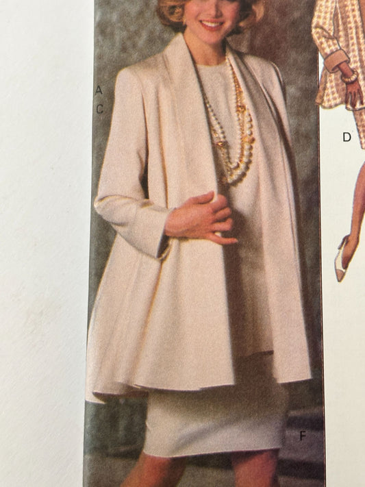 Butterick Sewing Pattern 6473 Quiet Luxury Jacket Dress 90s Soft Tailored Set 6-10 Uncut