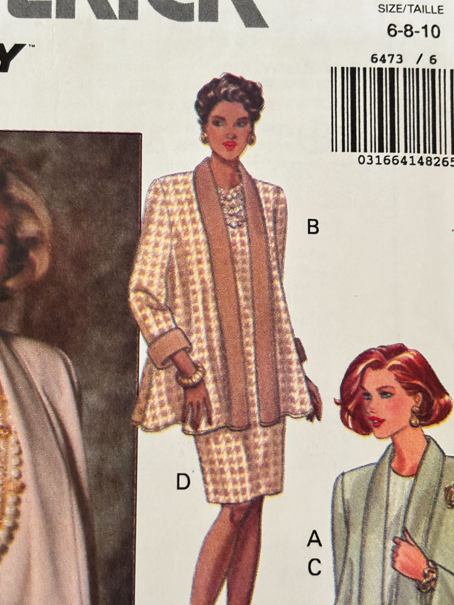 Butterick Sewing Pattern 6473 Quiet Luxury Jacket Dress 90s Soft Tailored Set 6-10 Uncut