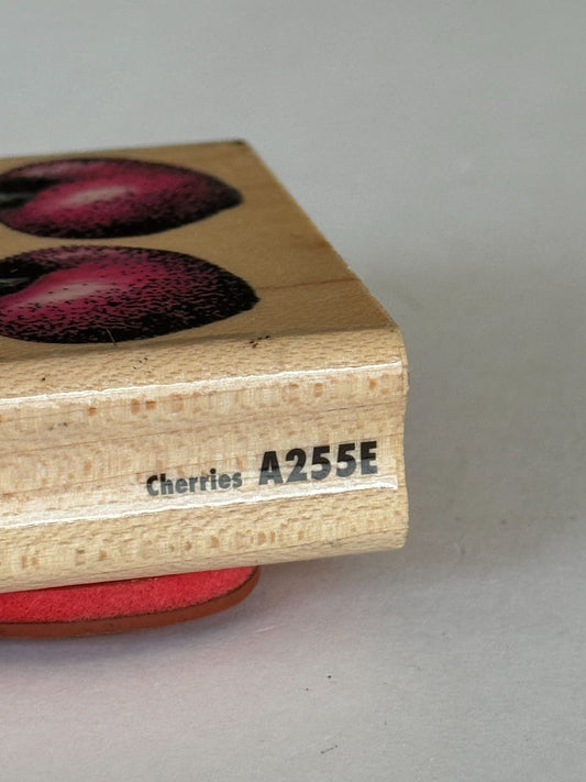 Rubber Stampede Rubber Stamp Cherry Fruit Cherries Food Recipe Card Making Wood