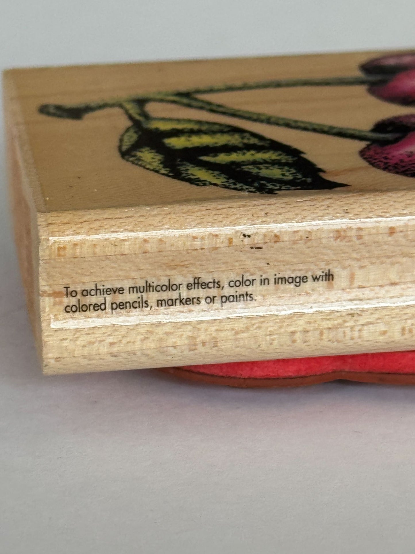 Rubber Stampede Rubber Stamp Cherry Fruit Cherries Food Recipe Card Making Wood