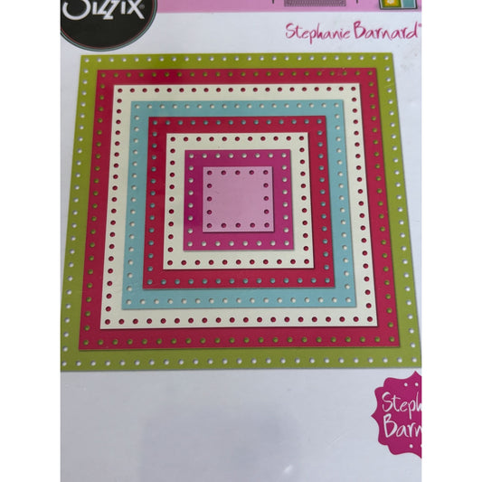 Sizzix Framelits Dies Dotted Squares Die Set Stitched Square Cardmaking Scrapbooking Frame