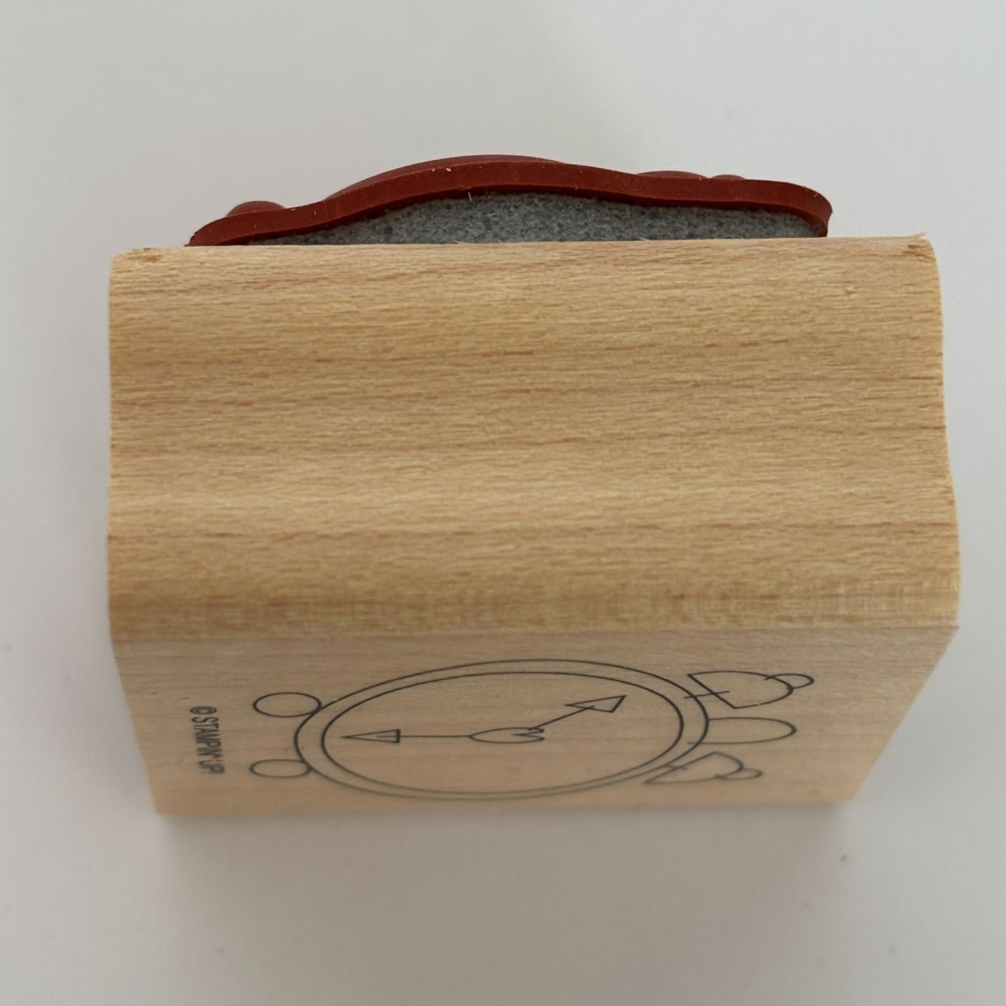 Stampin Up Wood Rubber Stamp Alarm Clock Heart Wake Up Time Birthday Card Making