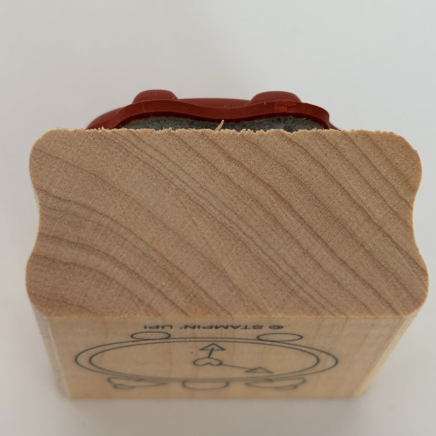 Stampin Up Wood Rubber Stamp Alarm Clock Heart Wake Up Time Birthday Card Making