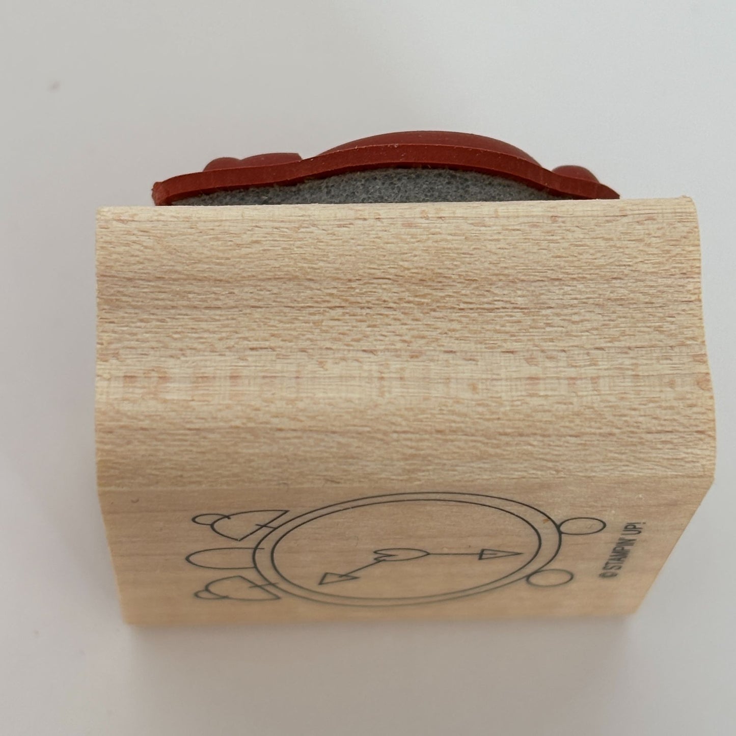 Stampin Up Wood Rubber Stamp Alarm Clock Heart Wake Up Time Birthday Card Making