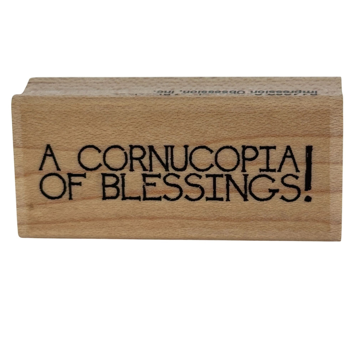 Impression Obsession Rubber Stamp Cornucopia of Blessings Thanksgiving Card Making Wood