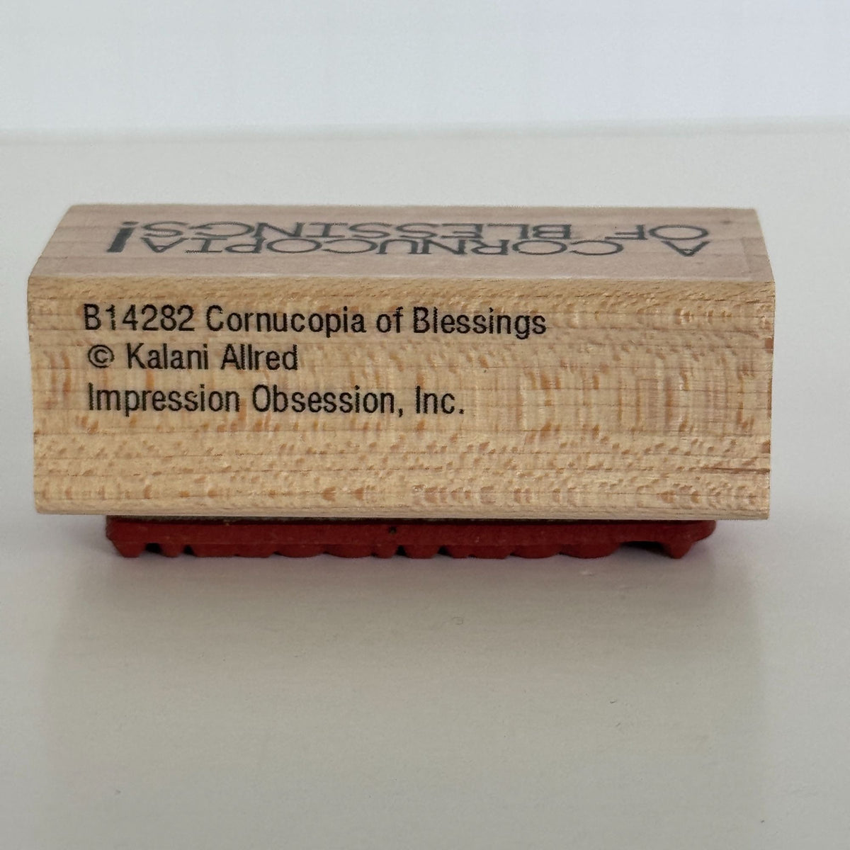 Impression Obsession Rubber Stamp Cornucopia of Blessings Thanksgiving Card Making Wood