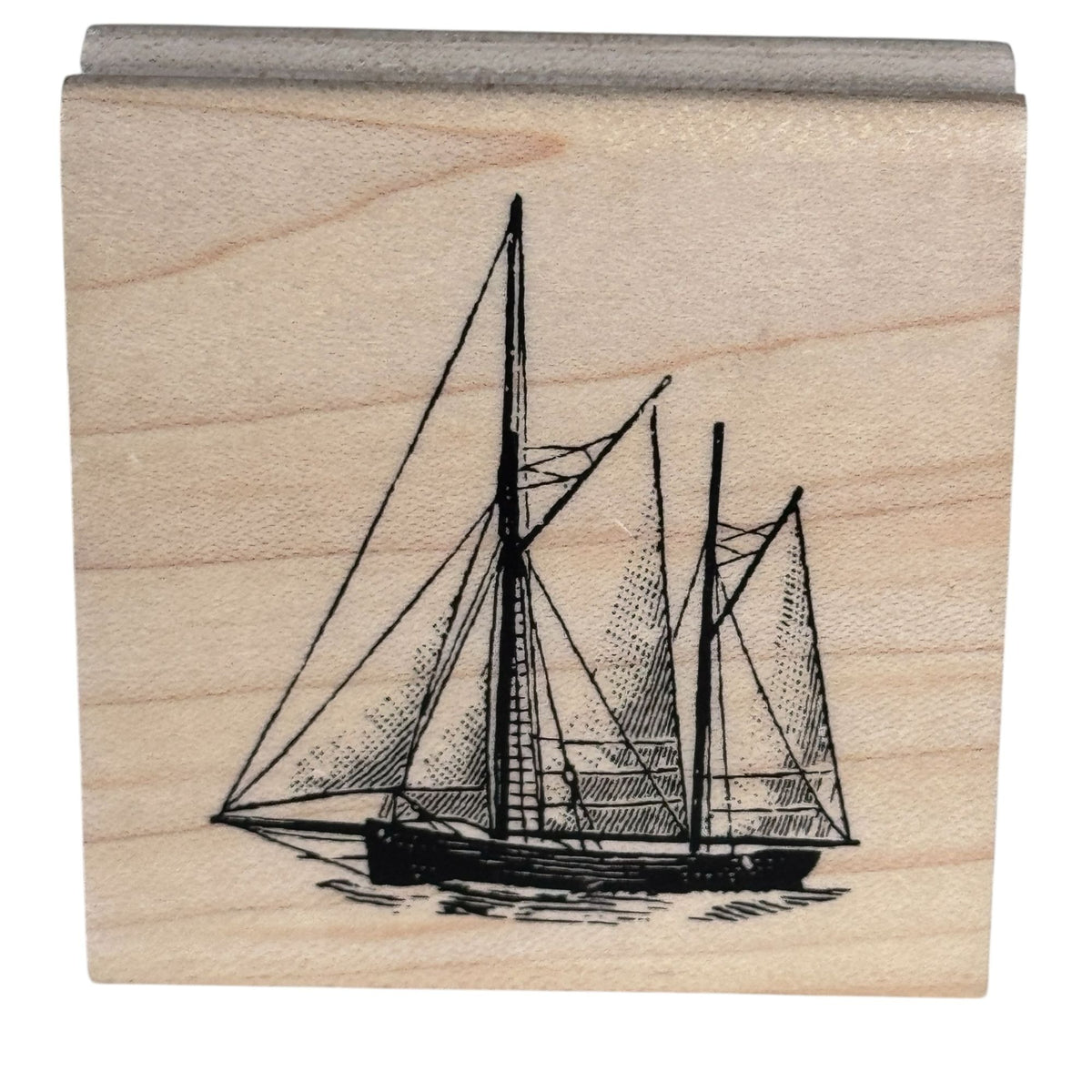 Stampabilities Rubber Stamp Sailboat Sailing Nautical Ship Ocean Coastal Cardmaking Scrapbooking Supply Wood Mounted