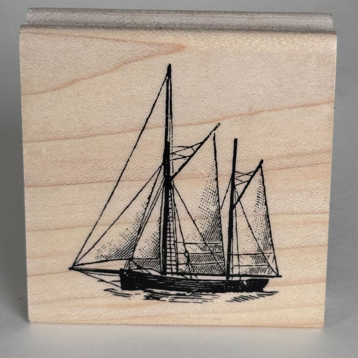 Stampabilities Rubber Stamp Sailboat Sailing Nautical Ship Ocean Coastal Cardmaking Scrapbooking Supply Wood Mounted